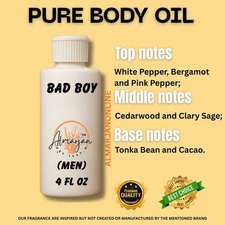 4 oz  Compare C.H. BadBoy Cologne Body Oil Fragrance for Men
