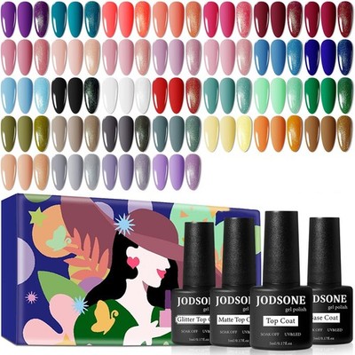  36 PCS Gel Nail Polish Set-32 Colors Gel Polish Kit Base Coat Glossy Matte 