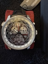 Citizen Eco-Drive World Time Chronograph AT0361-06E Mens Watch Boxed WR100