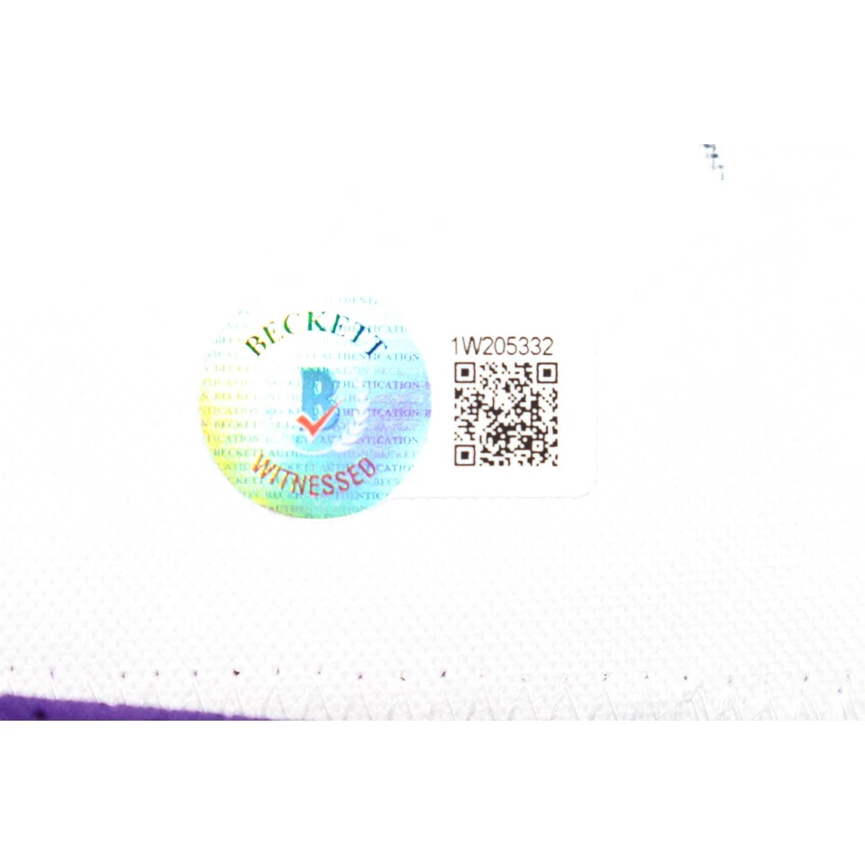 Fran Tarkenton Autographed/Signed Pro Style Purple HOF Jersey Beckett 44019 - Image 3 of 4