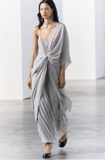NEW ZARA 2024 GREY MULTIWAY GEORGETTE DRESS SIZE S  REF:5344/805