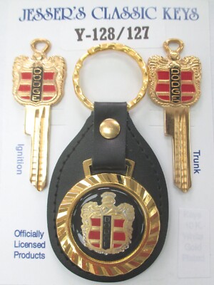 Dodge Crest Yellow Gold Royal Classic 3 Piece Key Set 1938-1948 Keys