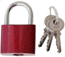 Cadenas 50 mm Rouge en Acier Avec 3 Clés
