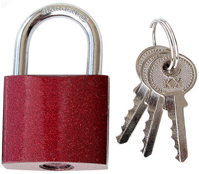 Vorhängeschloss 50 mm Vorhangschloss Hangschloss Rot mit drei Schlüssel