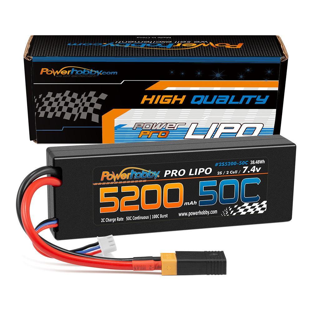 PowerHobby 2S 7.4V 5200mAh 50C Lipo Battery Pack w XT60 Connector
