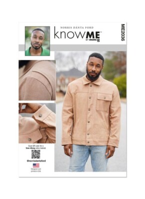 Know Me ME2036 Casual Work Jacket w Buttons Waist & Cuff Bands Sz 44-52 UNCUT