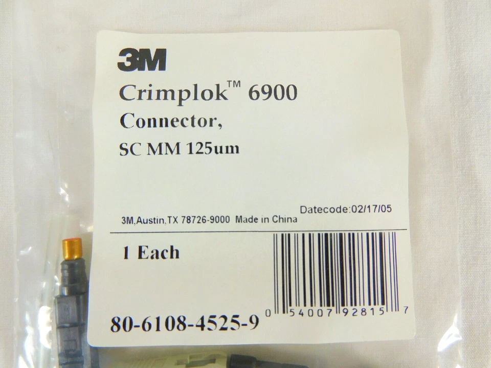 Conector SC Crimplock 6900 SC MM 125um 3M 80-6108-4525-9 - CANTIDADES DE 6 Foto 4 de 4