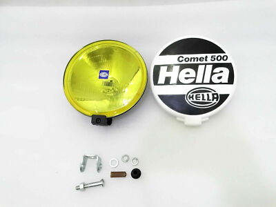 Passend für Auto LKW Hella Black Magic Comet 500 Halogen Fahrlicht Set + Armatur