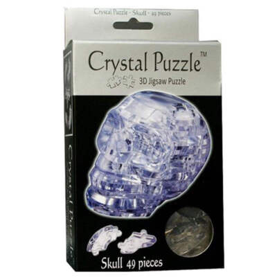 3D Crystal Clear Skull Jigsaw Puzzle 49 Pieces Educational Toys for Ages 10+