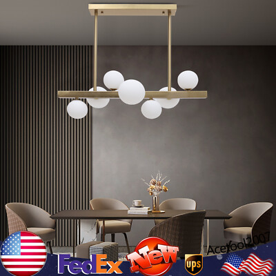 LED 7-Light Glass Bubble Chandelier Ceiling Light Pendant Gold