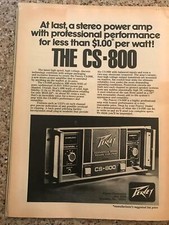 1977 VINTAGE 8X11 PRINT AD FOR THE PEAVEY CS-800 AMP, LESS THAN 1.00 A WATT
