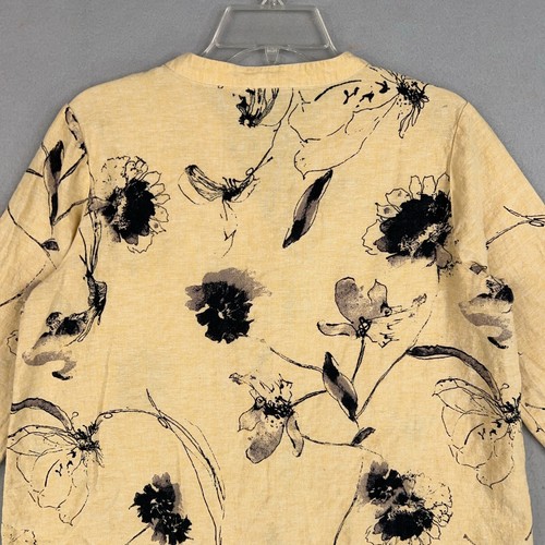 Habitat Clothes to Live in Shirt Womens Small Yellow Floral Tunic Bloom Coastal - Picture 6 of 13