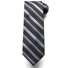 New Croft  Barrow Men's Coventry Striped Tie Silk Blend Black MSRP 32
