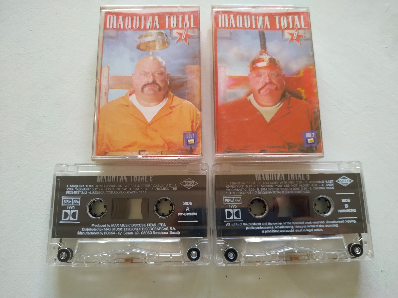 MAQUINA TOTAL 8 Megamix 1995 Max Music Trance - 2 X Cinta Tape Cassette 2T
