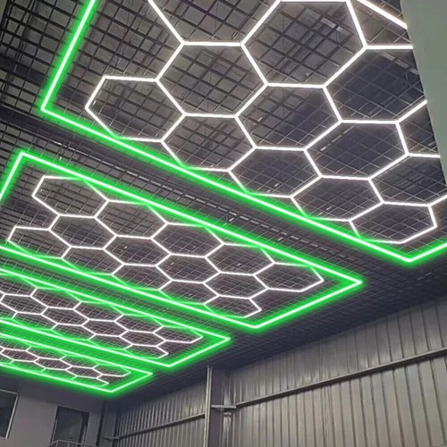 Hexagon Garage Lights Customize 5/28Grid Led Hexagon Light for Car Shop Gym - Picture 14 of 39