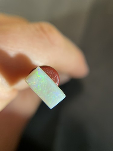 Stunnig Rectangle PENDANT RING STONE Australian Coober Pedy Solid Opal 2.39Cts - Picture 4 of 7