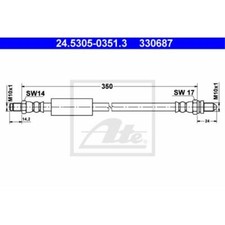 ATE Bremsschlauch Bremsleitung hinten für Ford KA Van 24.5305-0351.3