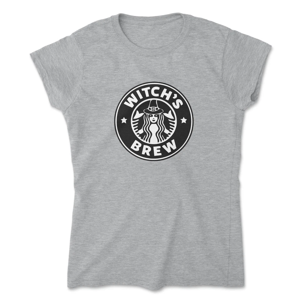 Witch's Brew Ladies fitted T-shirt Hocus Pocus Coffee Shop Halloween Top - Изображение 3 из 4