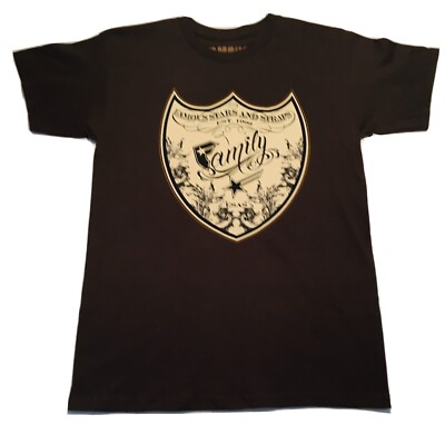 New FAMOUS STARS & STRAPS Men s Brown Spell Out S/S Cotton T Shirt Size S