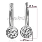 14k Solid White Gold Genuine Diamond Anzor style Earrings E1301 — photo 4
