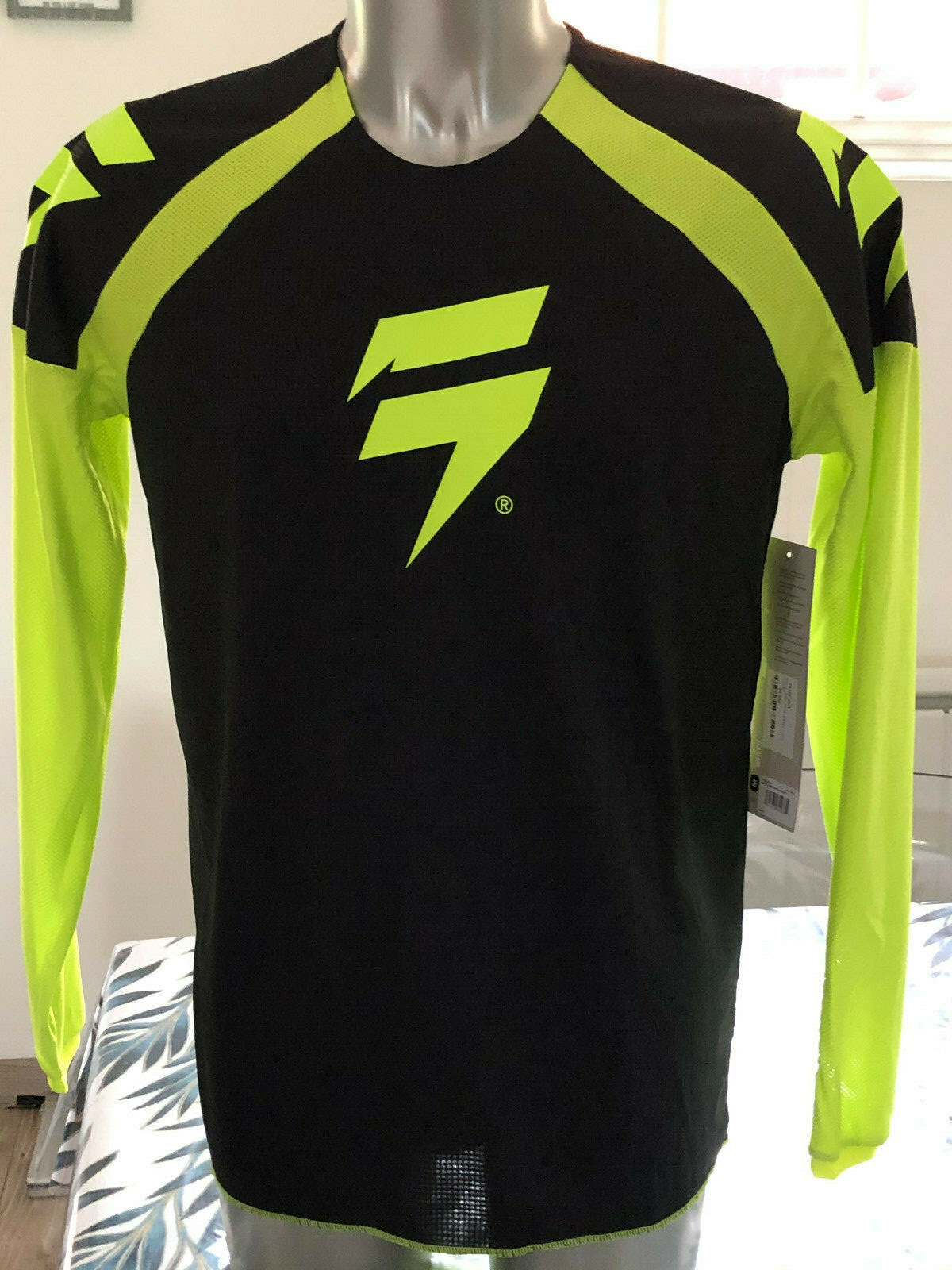 Tee shirt manches longues jaune motocross SHIFT WHIT3 taille S haut neuf cross tout terrain