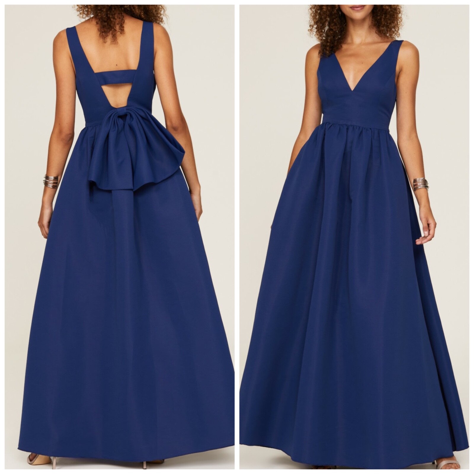 Sachin & Babi Katrina Gown Blue Maxi Dress Bow - Size 2 XS