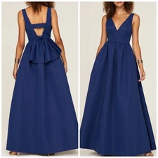 Sachin & Babi Katrina Gown Blue Maxi Dress Bow - Size 2 XS