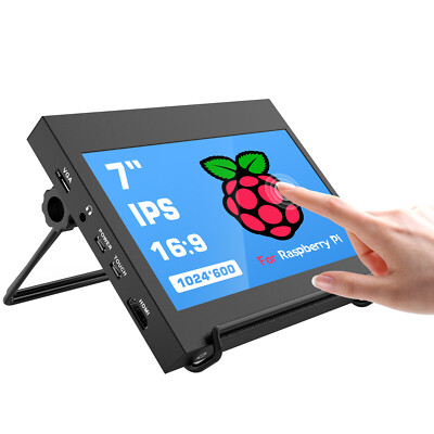 7'' Raspberry Pi Monitor 1024X600 IPS Capacitive Touch Screen Display Stand +Case