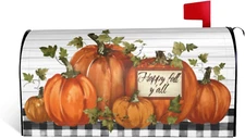 Autumn Pumpkin Thanksgiving Mailbox Covers Magnetic Letter Post Box Cover Wrap G