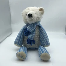 Scentsy Buddy Polar Bear Pooki Plush Toy Winter White Blue Stripe no zipper