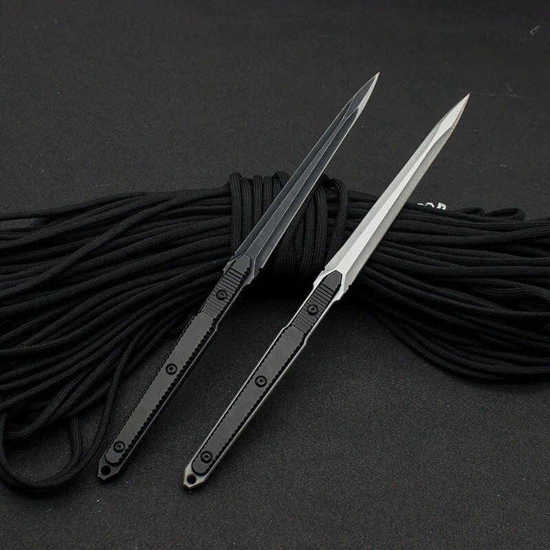 Needlepoint DoubleEdge 440C Fixed Blade Aluminum Handle Tactics Dagger ...