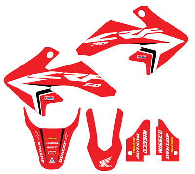 Honda CRF50 Red Factory HRC Team Graphics 2004-2025 21mil Thick Laminated