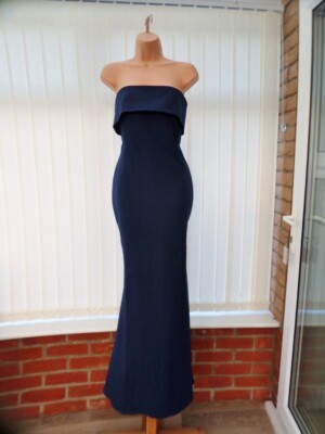 COAST MARINEBLAUES MAXIKLEID BANDEAU/SCHULTERFREI FISCHSCHWANZ MEERJUNGFRAU 12 NEU MIT ETIKETT £149