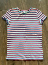 Gap Kids Girls 100 Cotton Multi-Color Stripes Short Sleeves Top Size XXL 14-16