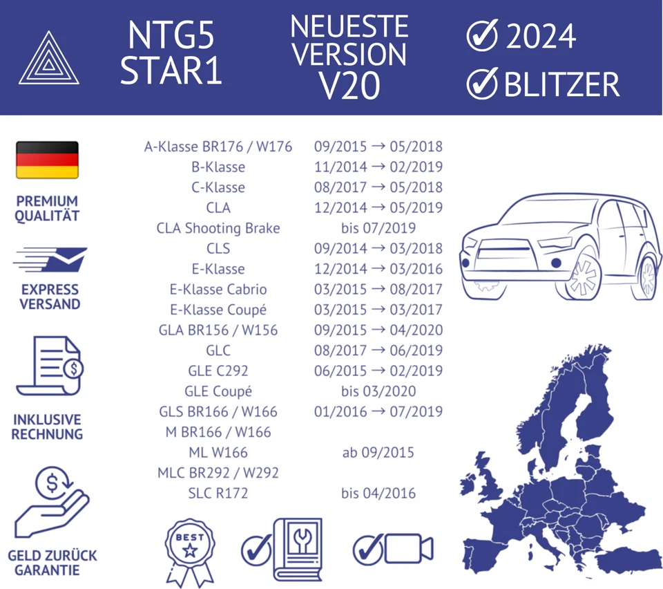 MERCEDES GARMIN MAP PILOT STAR1 2024 NAVIGATION SD-KARTE A2189062704 V20 EUROPA - Bild 4 von 4