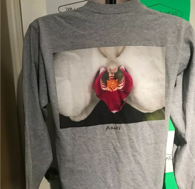 FW16 Supreme Araki Orchidee L/S T Shirt Grau Langärmelig Größe M T shirt