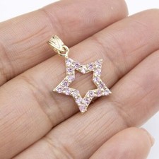Pendentif Étoile Rose Brillante En Or Jaune 10K 1"