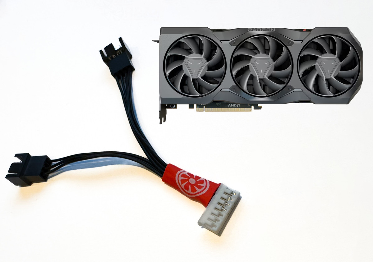 AMD Radeon 7900 XTX 7-Pin to Standard Dual 4-Pin PWM Fan Adapter