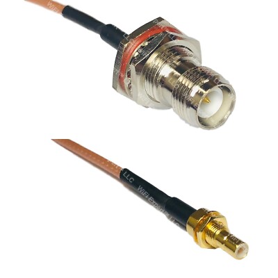 RG316 RP-TNC FEMALE BULKHEAD to SMB MALE BULKHEAD RF Cable Rapid-SHIP LOT
