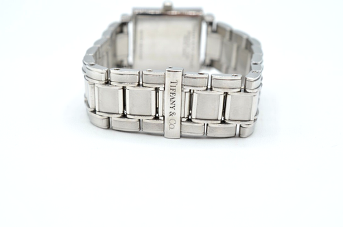 Tiffany & Co. Atlas Quartz Square Watch Stainless Steel w / Black Dial - Picture 5 of 6