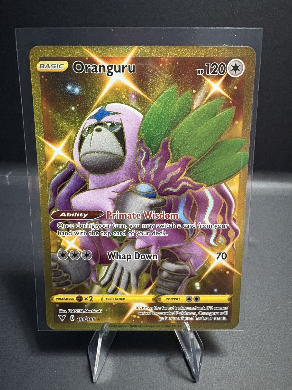 Oranguru 199/185 Gold Secret Rare Pokémon 2020 Vivid Voltage NM