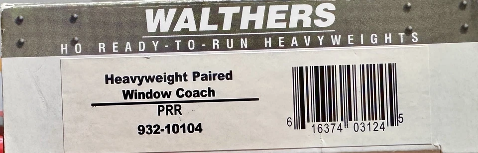 Walthers HO Heavyweight Paired Window Coach UN-RUN - Image 2 of 2