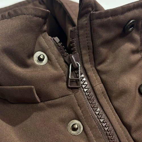 ZANTER OLNIS Men's Lightweight Down Coat Brown M Hood Missing Long Jacket image 2