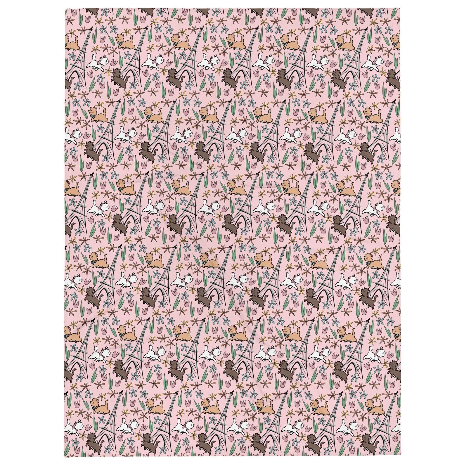 Disney The Aristocats Paris In The Springtime Magic Kingdom Cozy Fleece Blanket