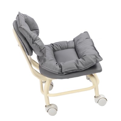 Gray Swivel Stool Portable Miniature Rolling Chair 360° Swivel Rolling Stool