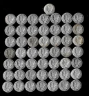 Mercury Dime Roll (50 Coins) 90% Silver (1924-45)  Lot B86