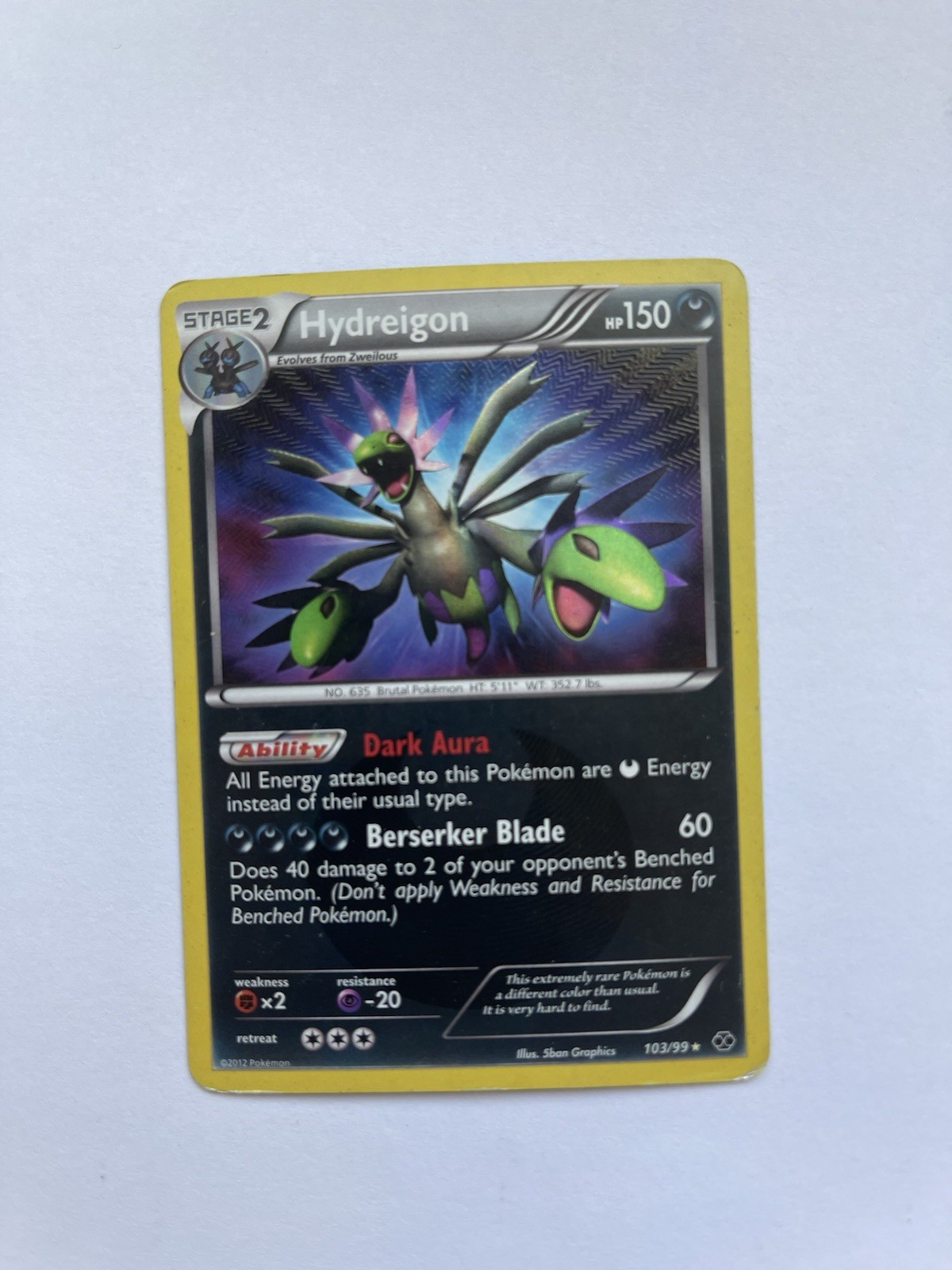 Pokemon TCG Hydreigon 103/99 Next Destinies Secret Rare Holo Eng 150 HP 2012
