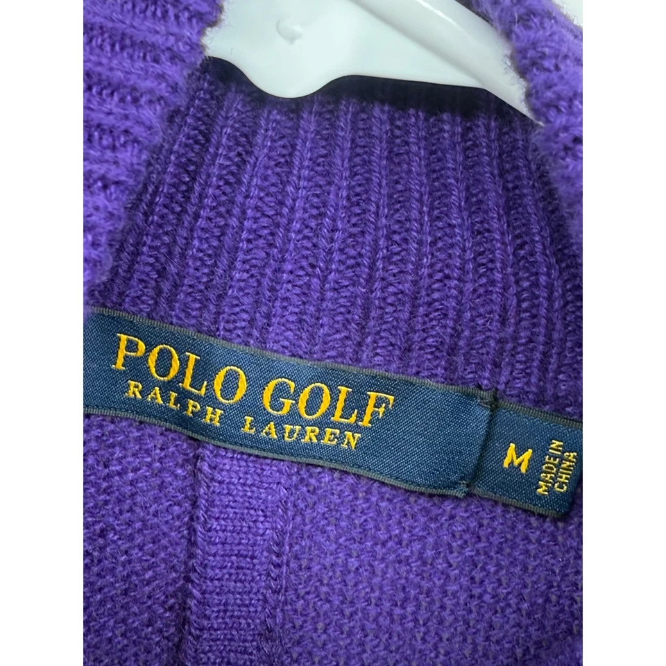 Suéter Polo Golf Ralph Lauren Para Mujer 1/4 Cremallera Púrpura Profundo 100% Cachemira Foto 2 de 4