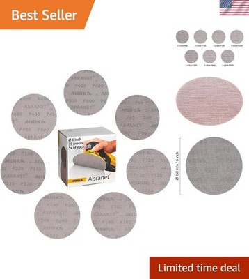 Abranet 6-Inch Sanding Discs - Hook and Loop Mesh Orbital Sander Pads, Dust-F...