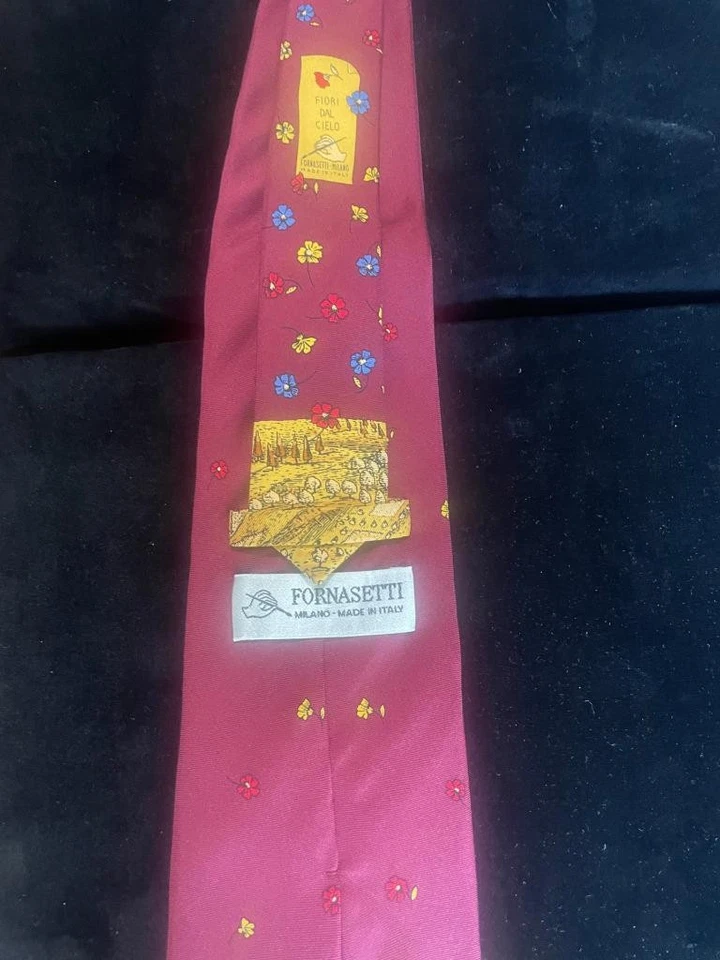 Corbata de seda FORNASETTI roja globo aerostático, excelente estado Foto 2 de 4